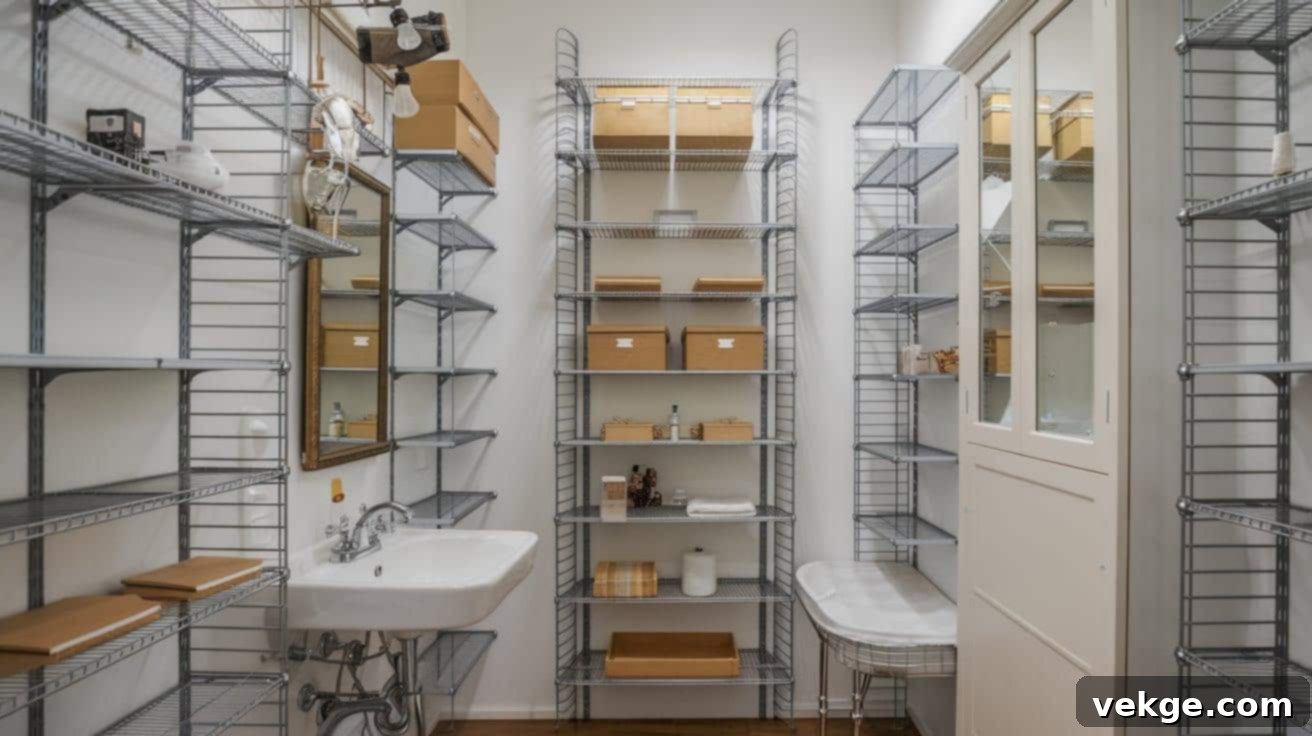 Vertical Shelving for Small Bathroom Storage