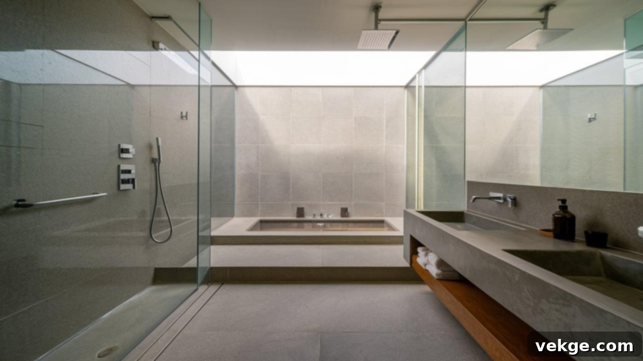 Wet Room Design with Tub and Shower