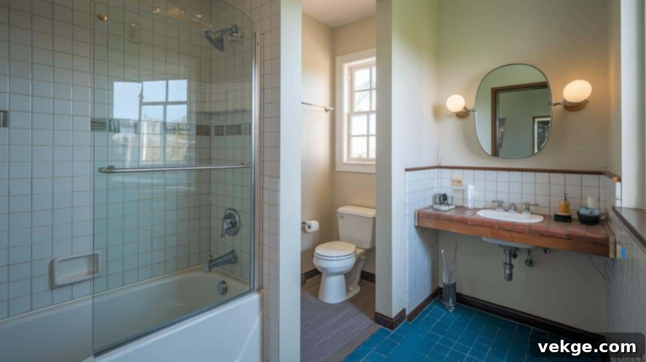 Split Bathroom Design for Multiple Users