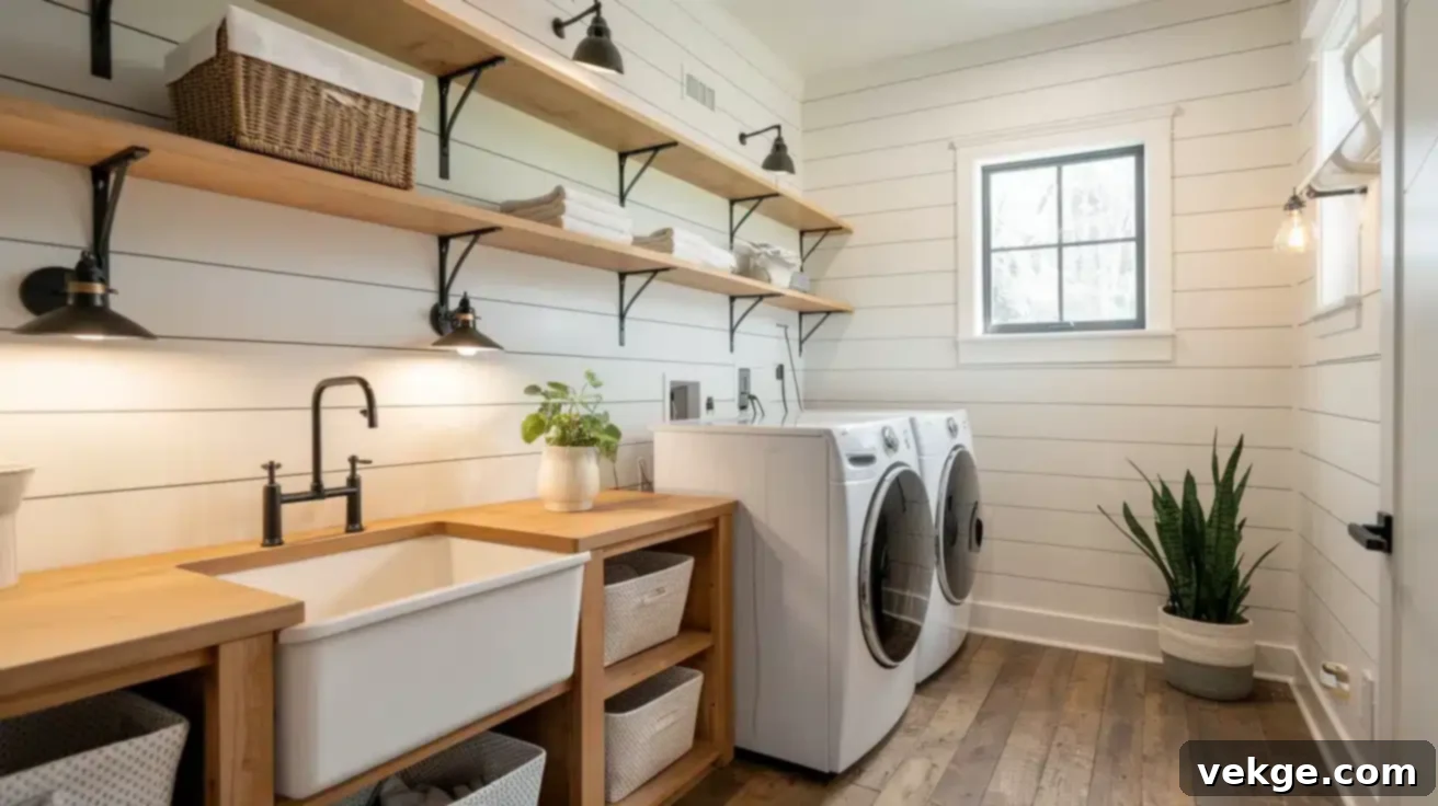 Farmhouse and Rustic Laundry Room Charm
