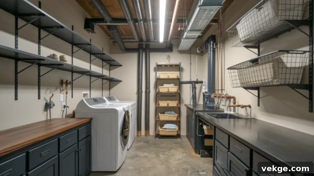 Industrial Chic Laundry Room Design