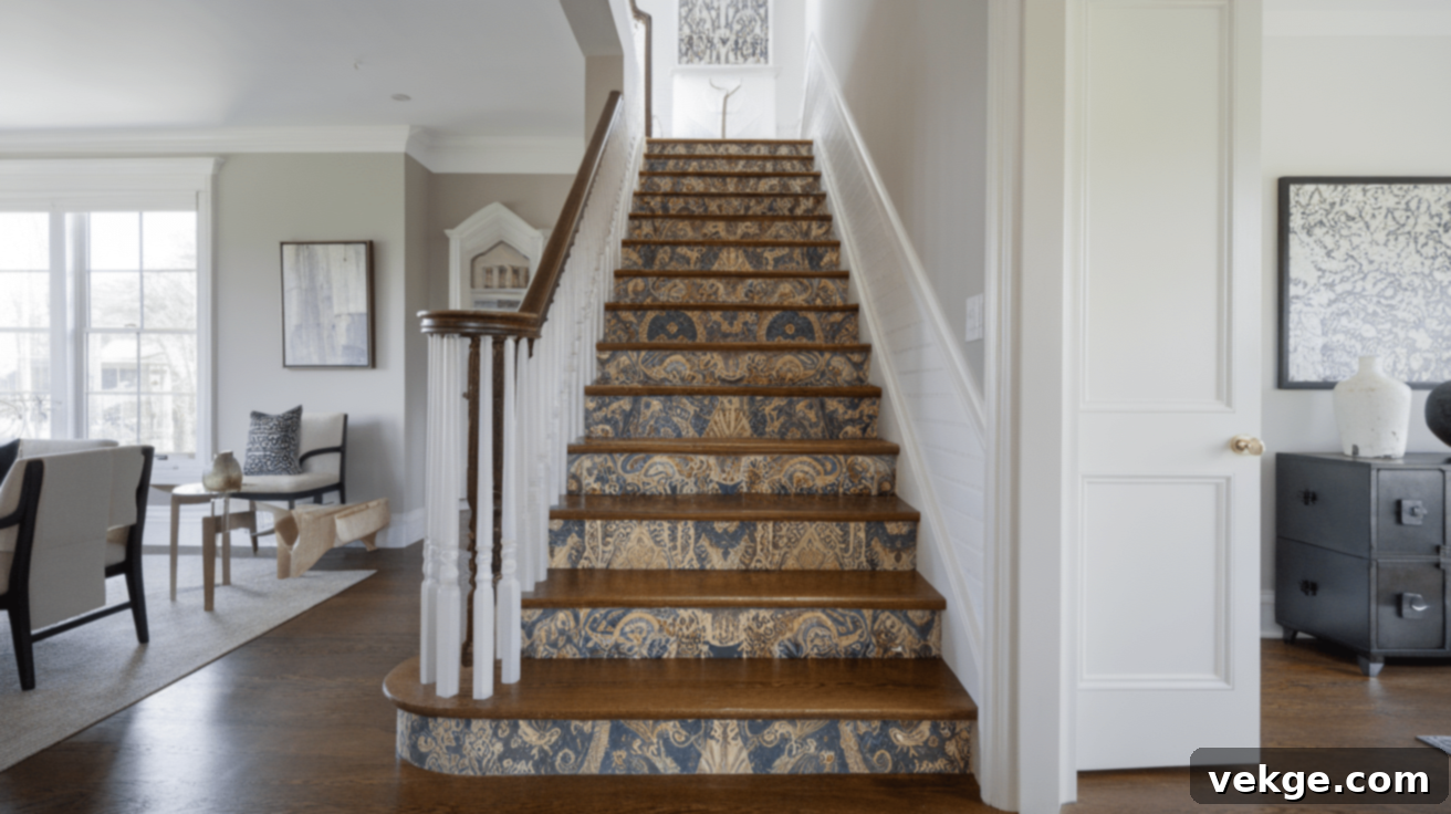 Add Wallpaper to Stair Risers