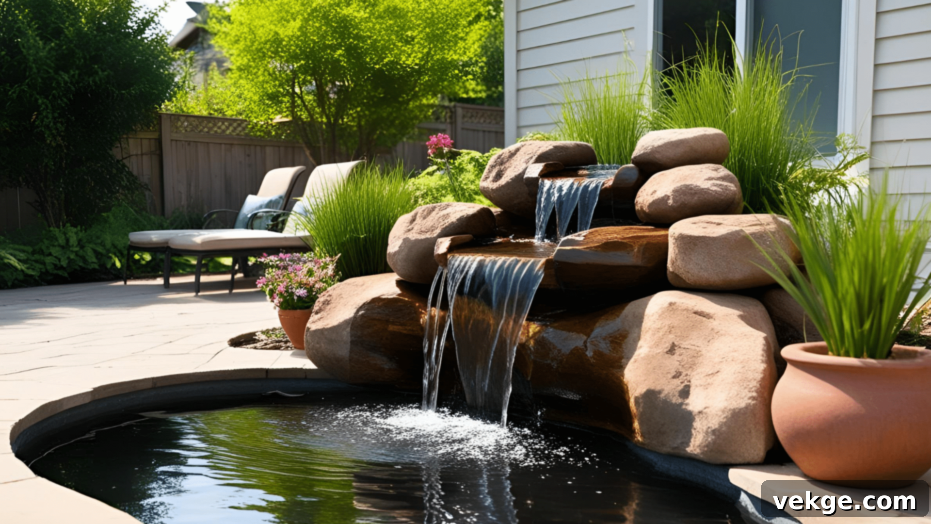 Serene Water Feature with a fountain