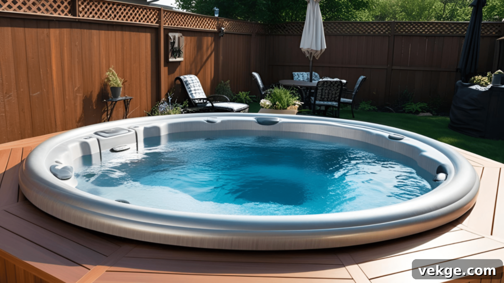 Luxurious Hot Tub or Jacuzzi in a private backyard setting