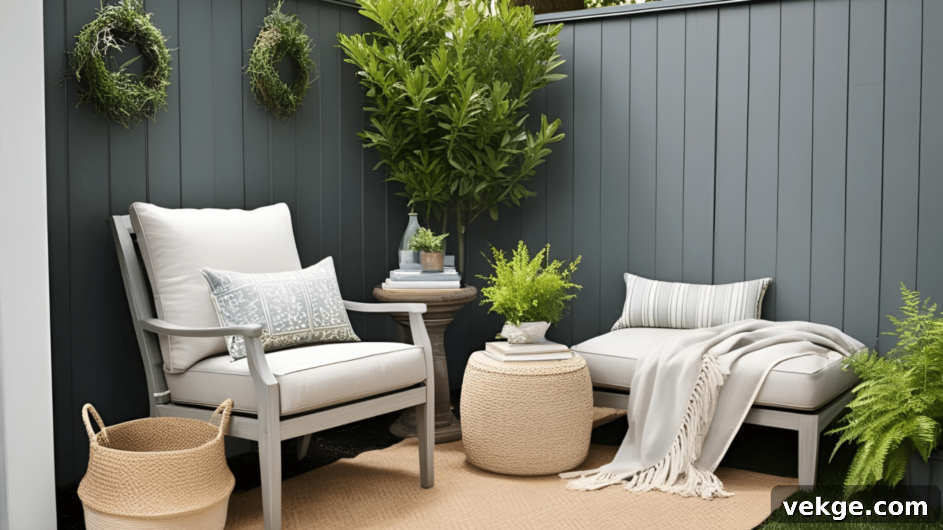 Peaceful Outdoor Reading Nook with a comfortable chair