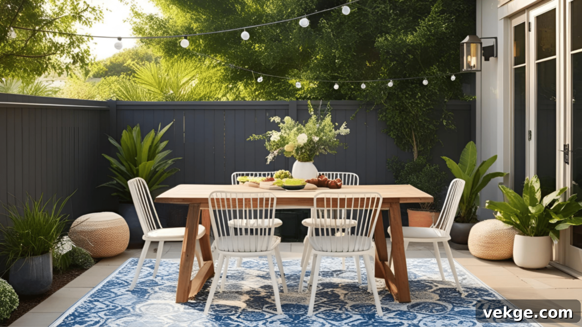 Stylish Outdoor Dining Area with table and chairs