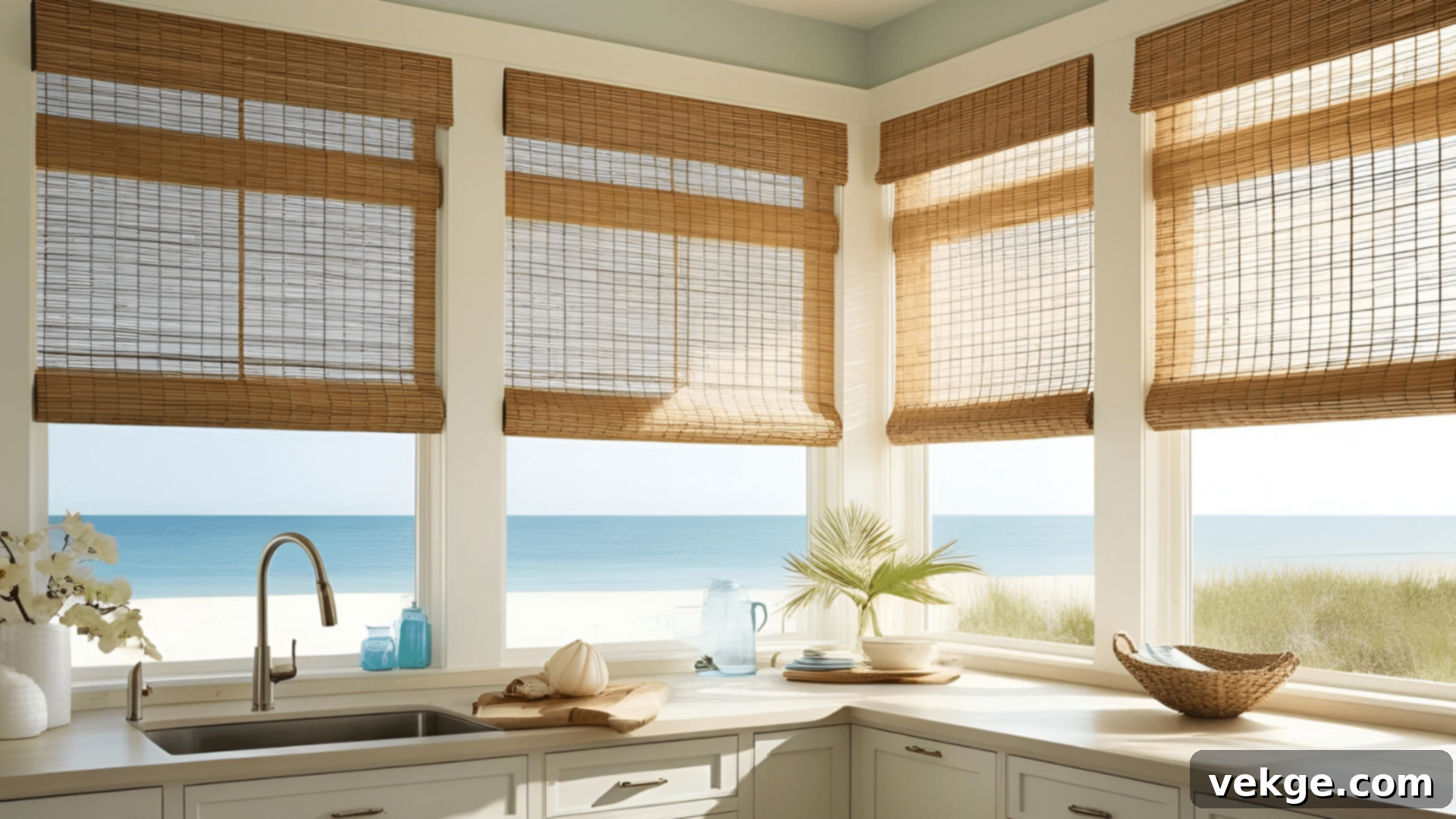 Beachy Window Treatments for Coastal Kitchens