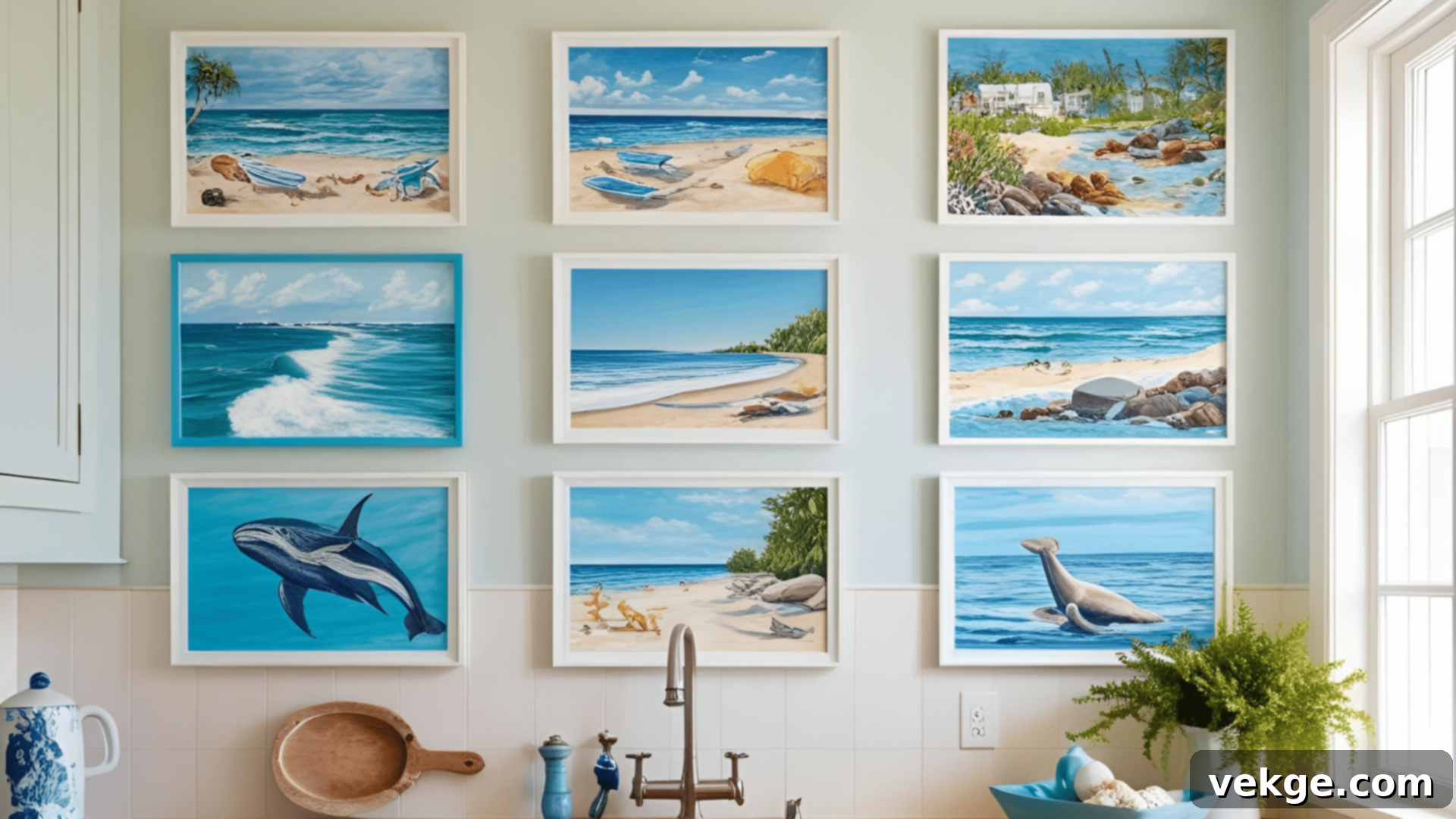 Ocean-Inspired Art for Coastal Kitchen Decor