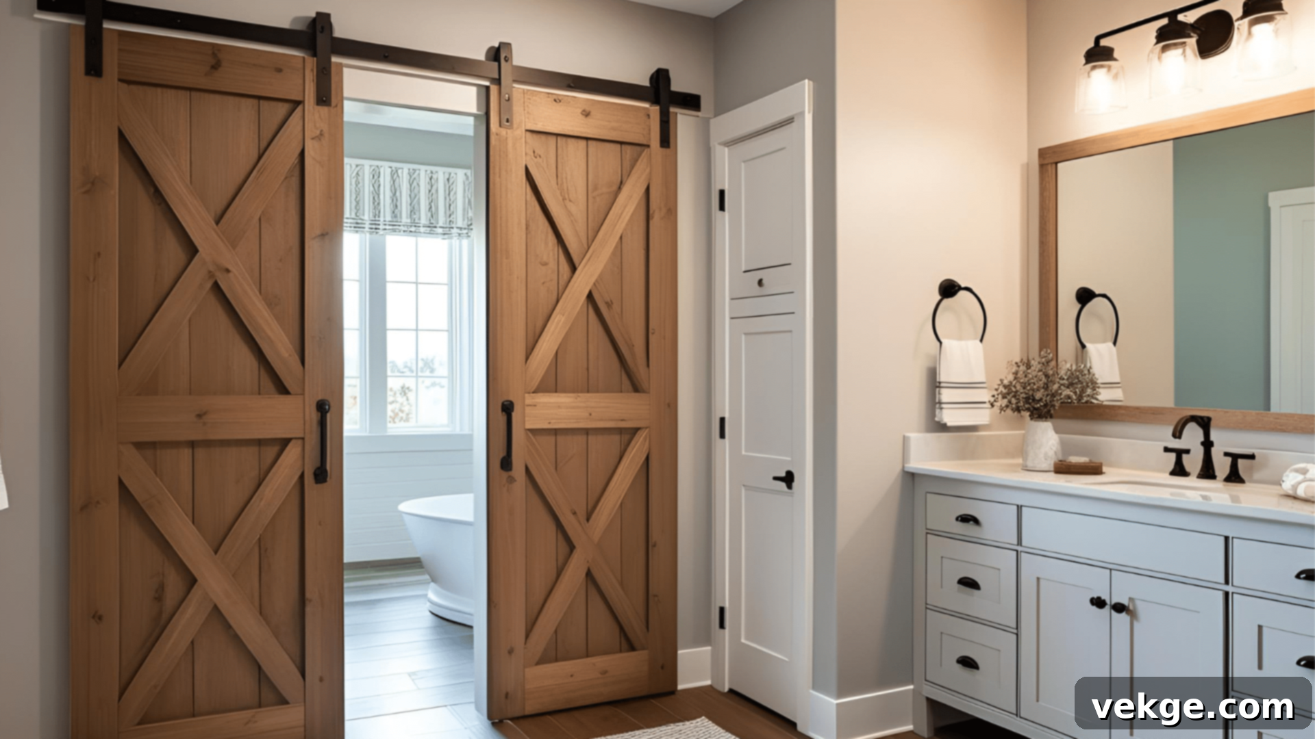 Sliding Barn Door for a Farmhouse Bathroom Entry