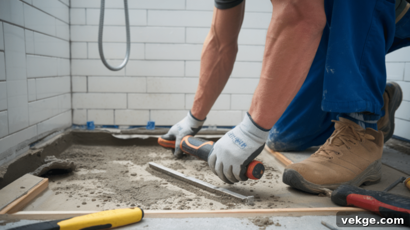 Step 7: Install the Shower Base or Floor