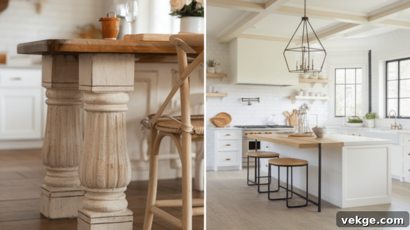 Classic and Modern Kitchen Island Post Designs