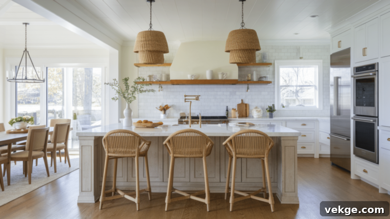 Kitchen Island with Post and Seating Area