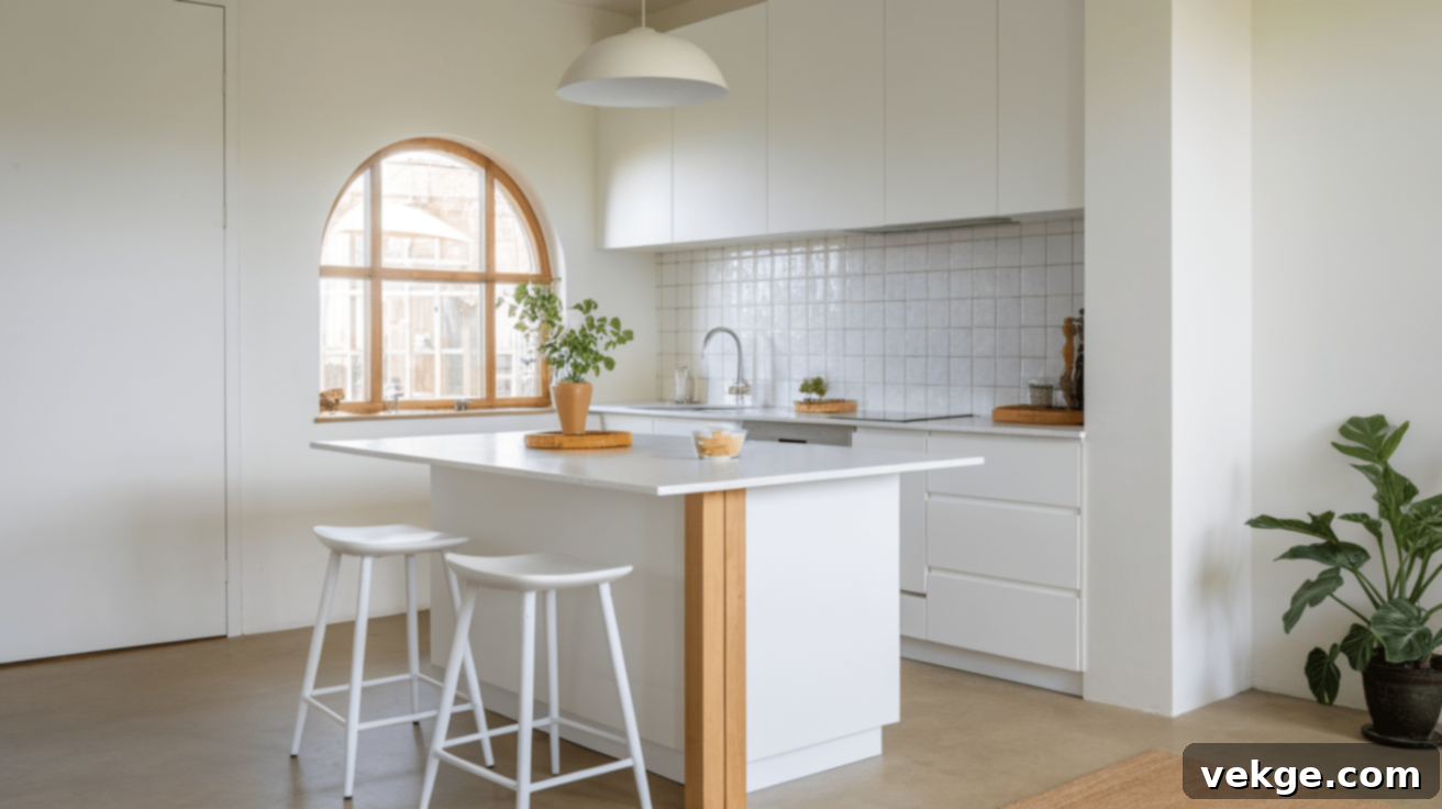 Small Kitchen Island with a Single Post