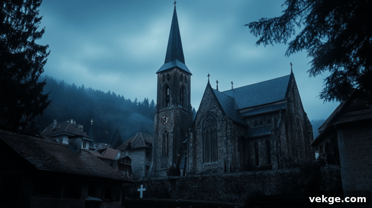 Black Church, a large Gothic church in Brașov, Romania, known for its dark color.