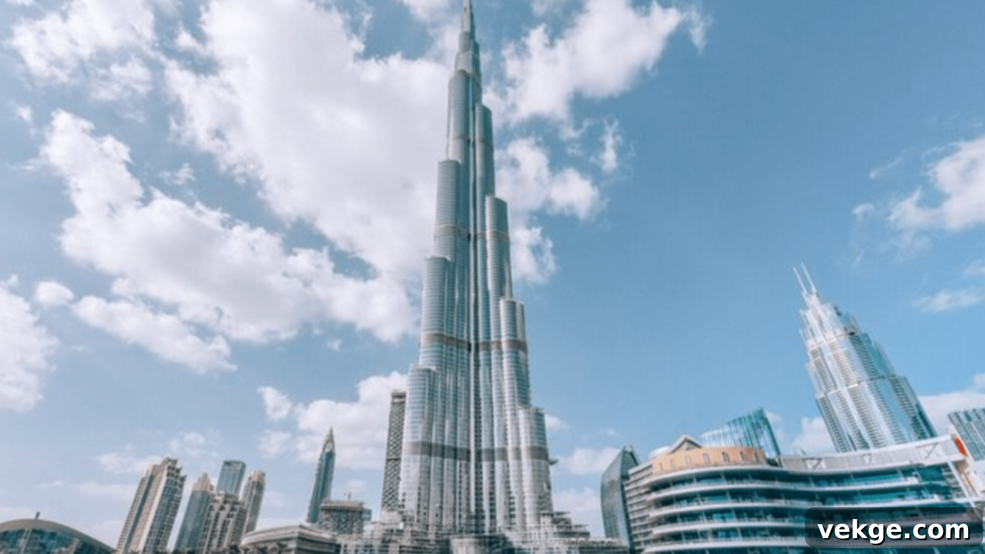 The Burj Khalifa in Dubai, UAE, the world's tallest building, an architectural marvel designed by Adrian Smith.