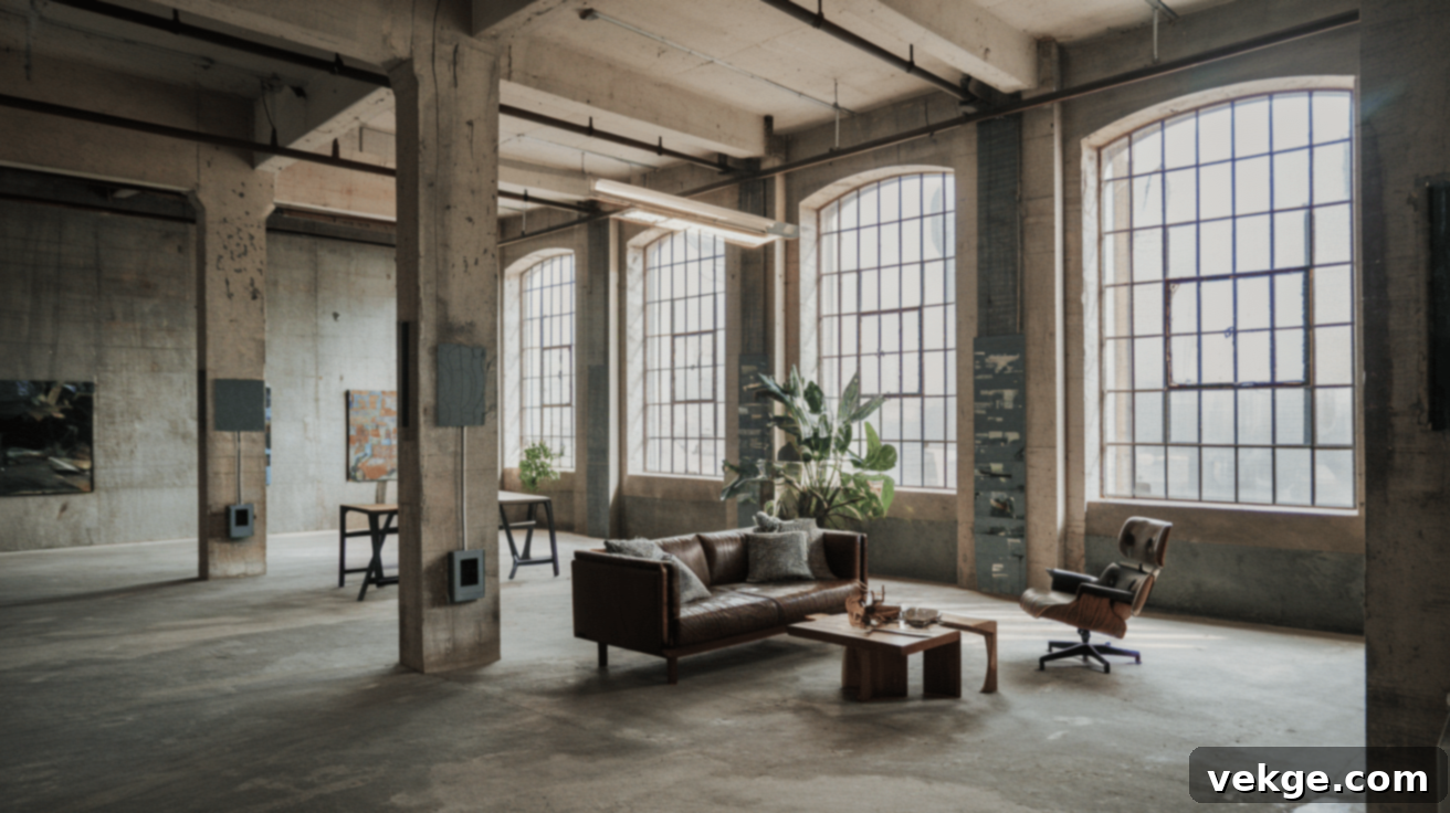 Industrial Loft-Style Living Room