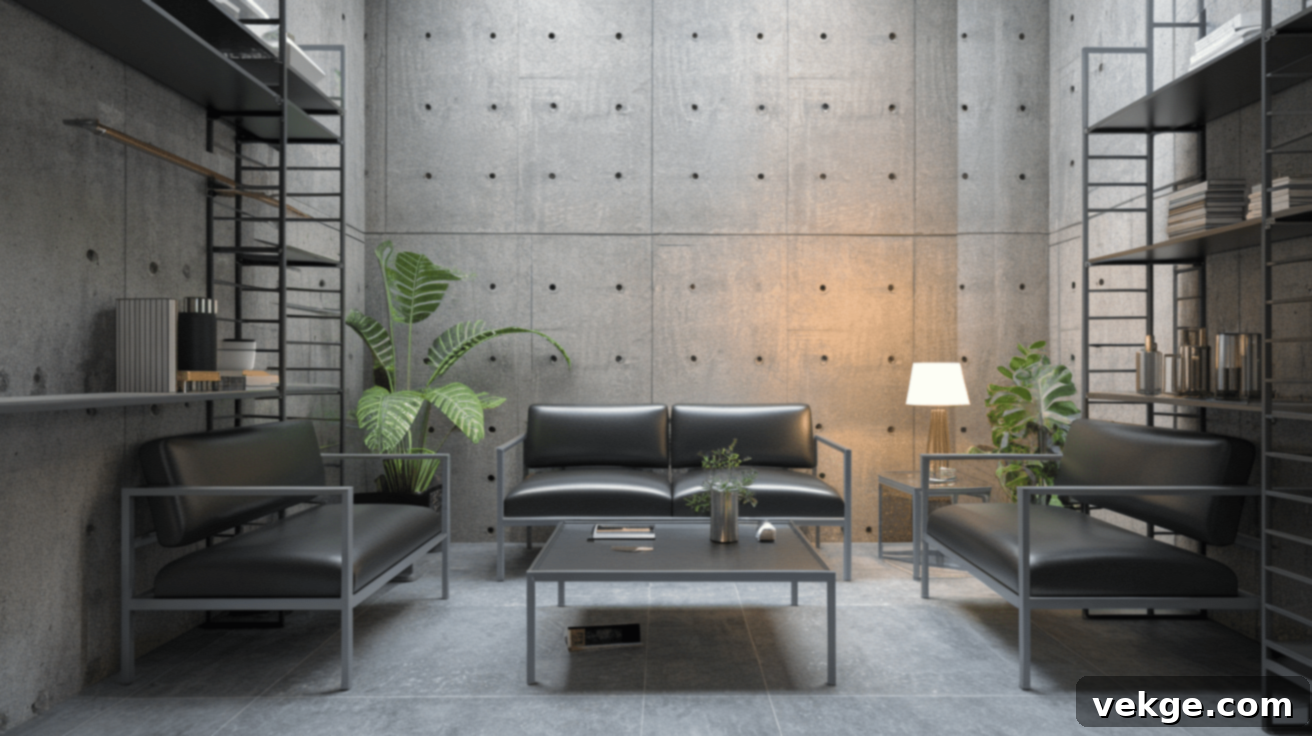 Compact Brutalist Living Room for Small Spaces