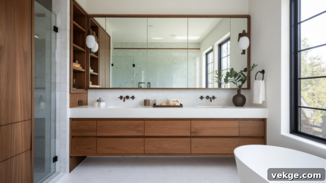 Wood Cabinets in Bathroom