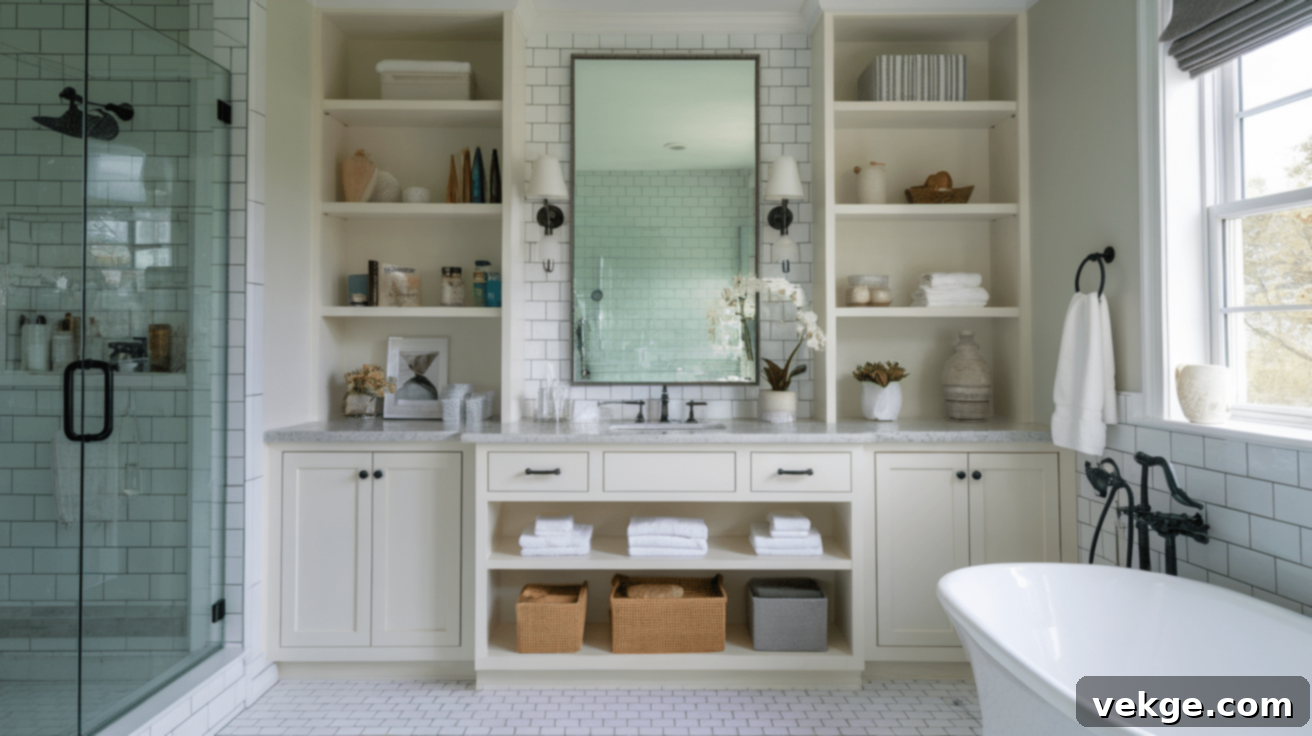 Custom Built-In Cabinets with Open Shelving