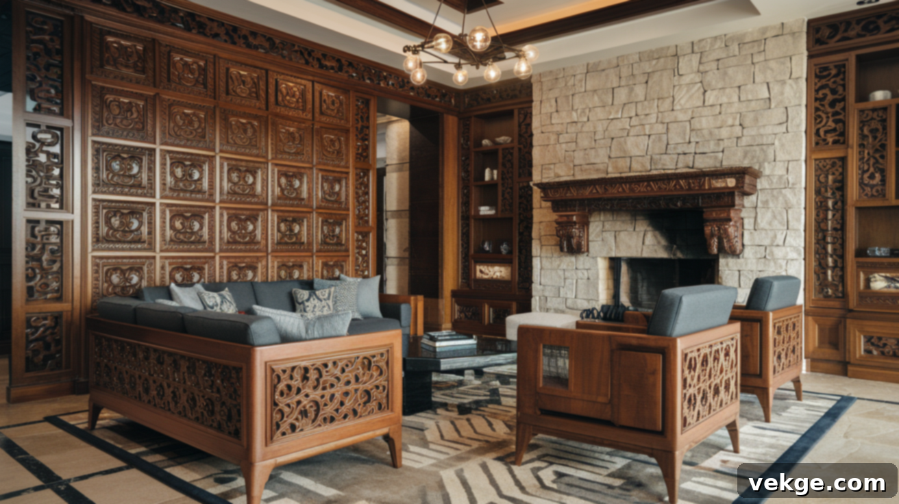 Bringing Bulgarian Architecture into Your Home with carved wood and stone accents
