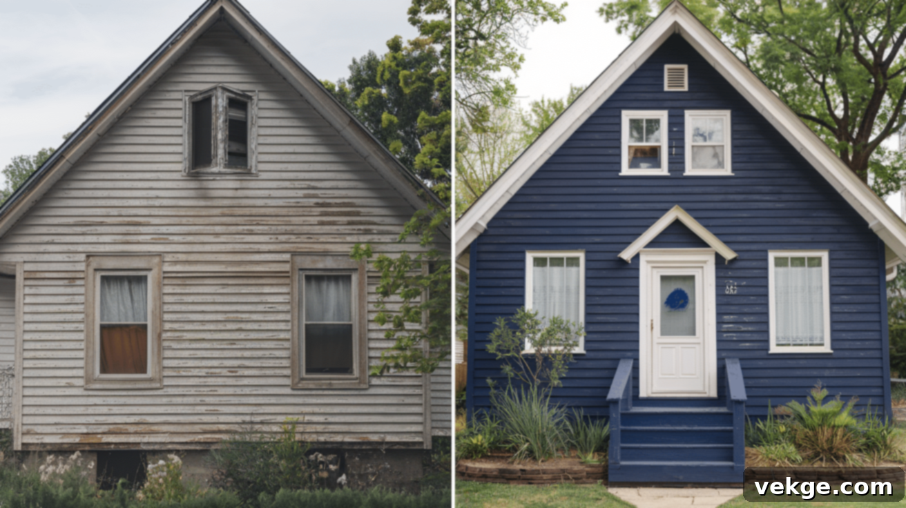 Weathered to Vibrant Aluminum Siding Color Change
