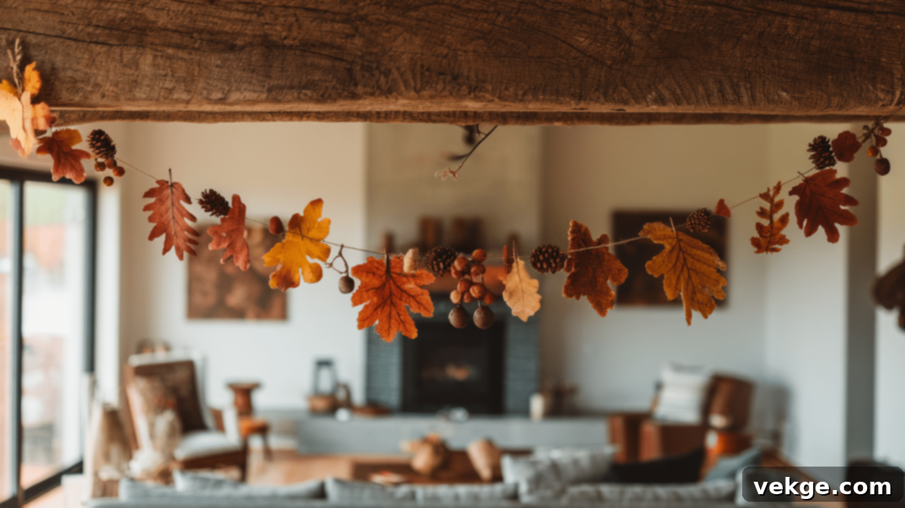 DIY Fall Leaf Garland Decoration