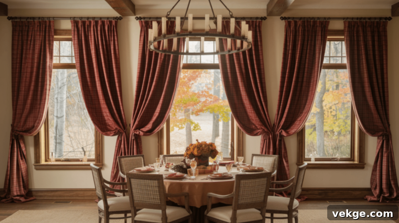 Warm-Colored Curtains for Autumn Home Atmosphere