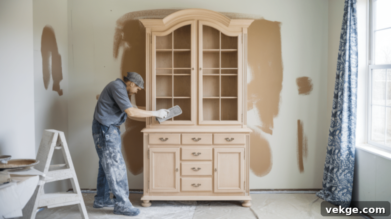 China Cabinet Makeover Step 2: Sanding and Painting/Staining techniques