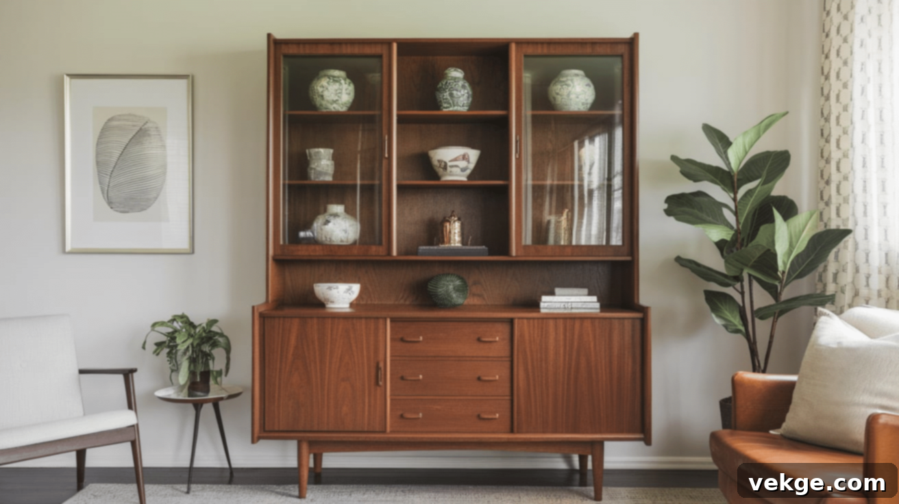 Mid-Century Modern China Cabinet Update with clean lines