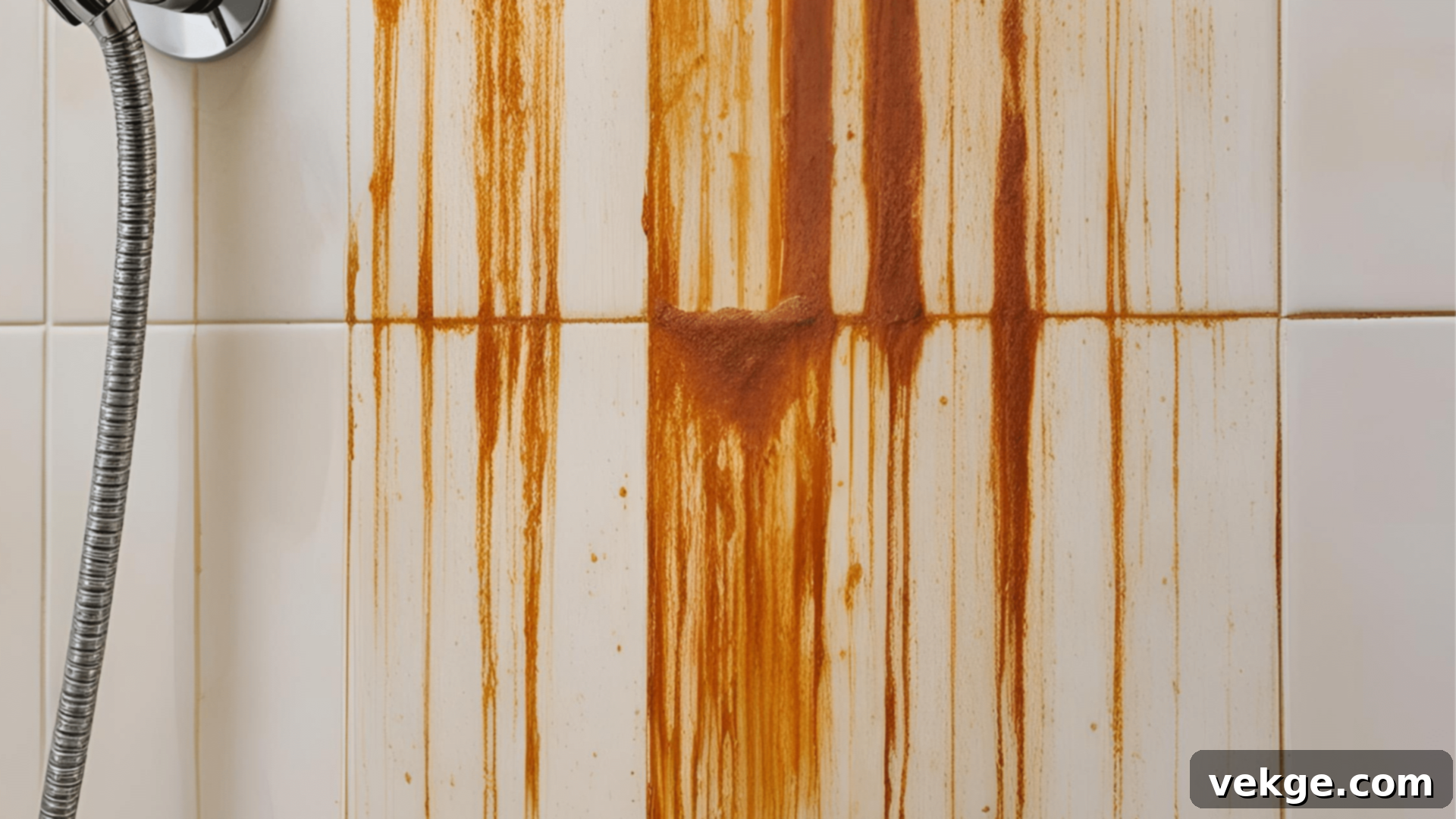 Iron Oxide Rust Stains in Shower