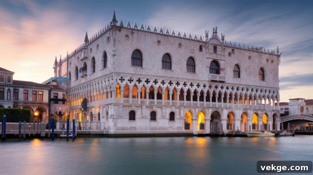 Doge's Palace in Venice, a Gothic masterpiece that was the seat of Venetian government