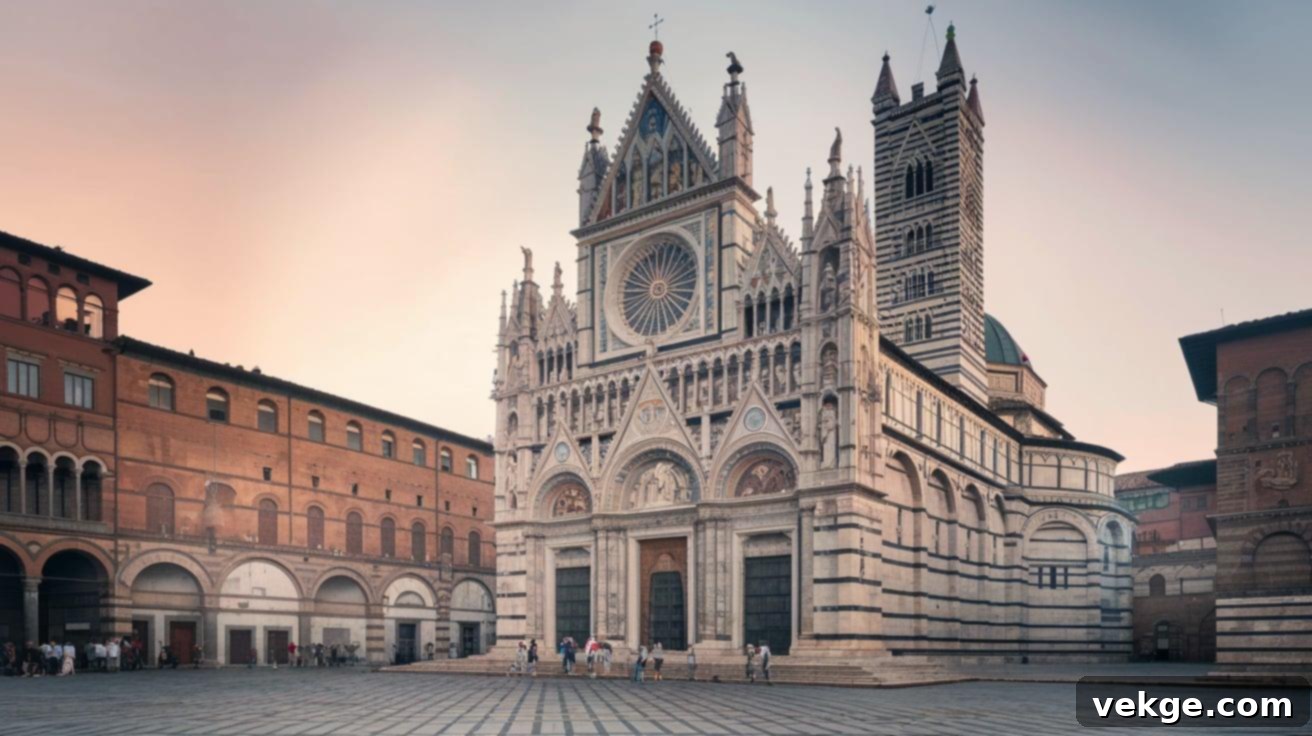 Duomo di Siena, a stunning Gothic cathedral in Siena with intricate marble floors and facade