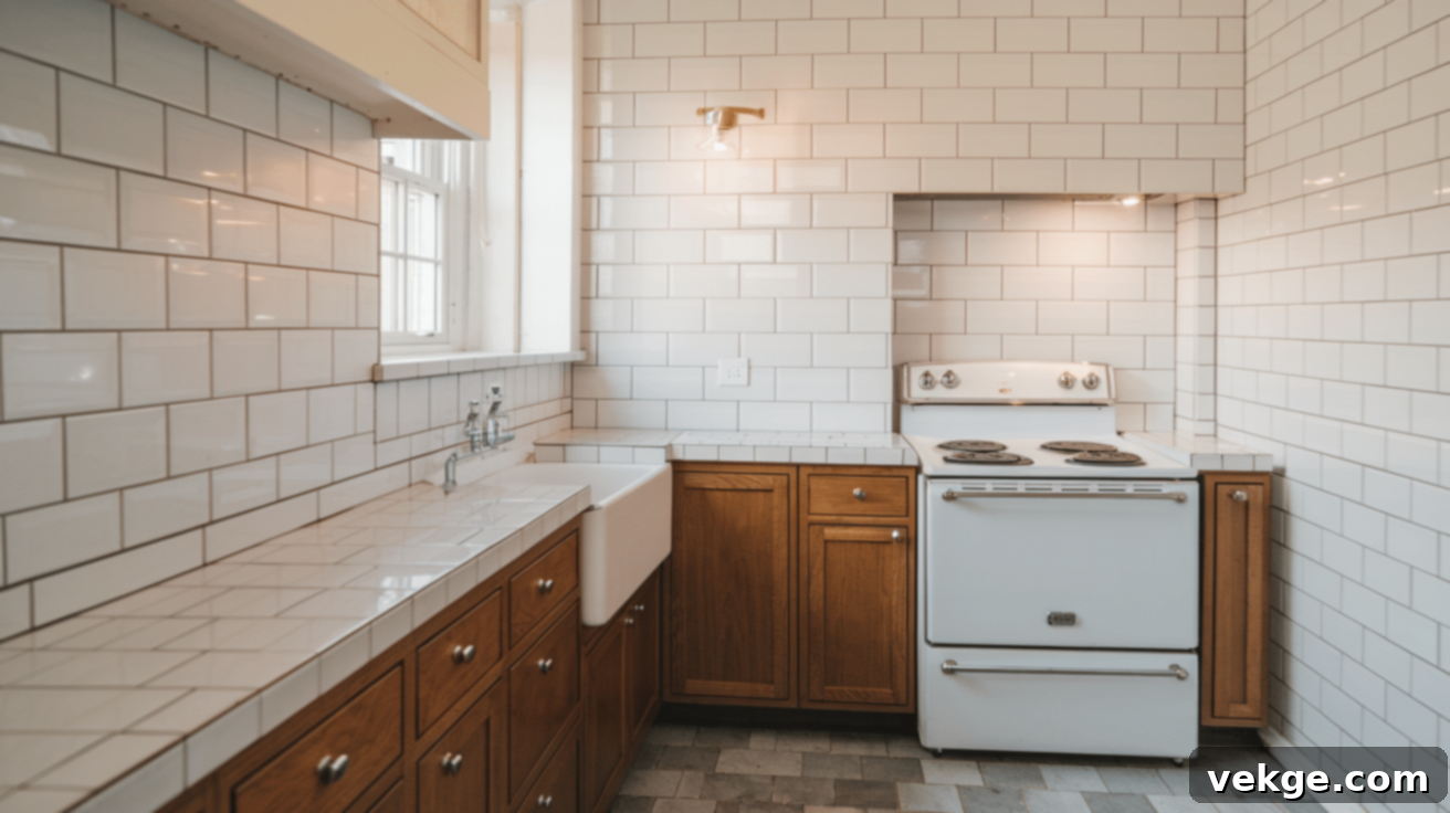 Classic 3x6 inch subway tiles creating a timeless kitchen backsplash