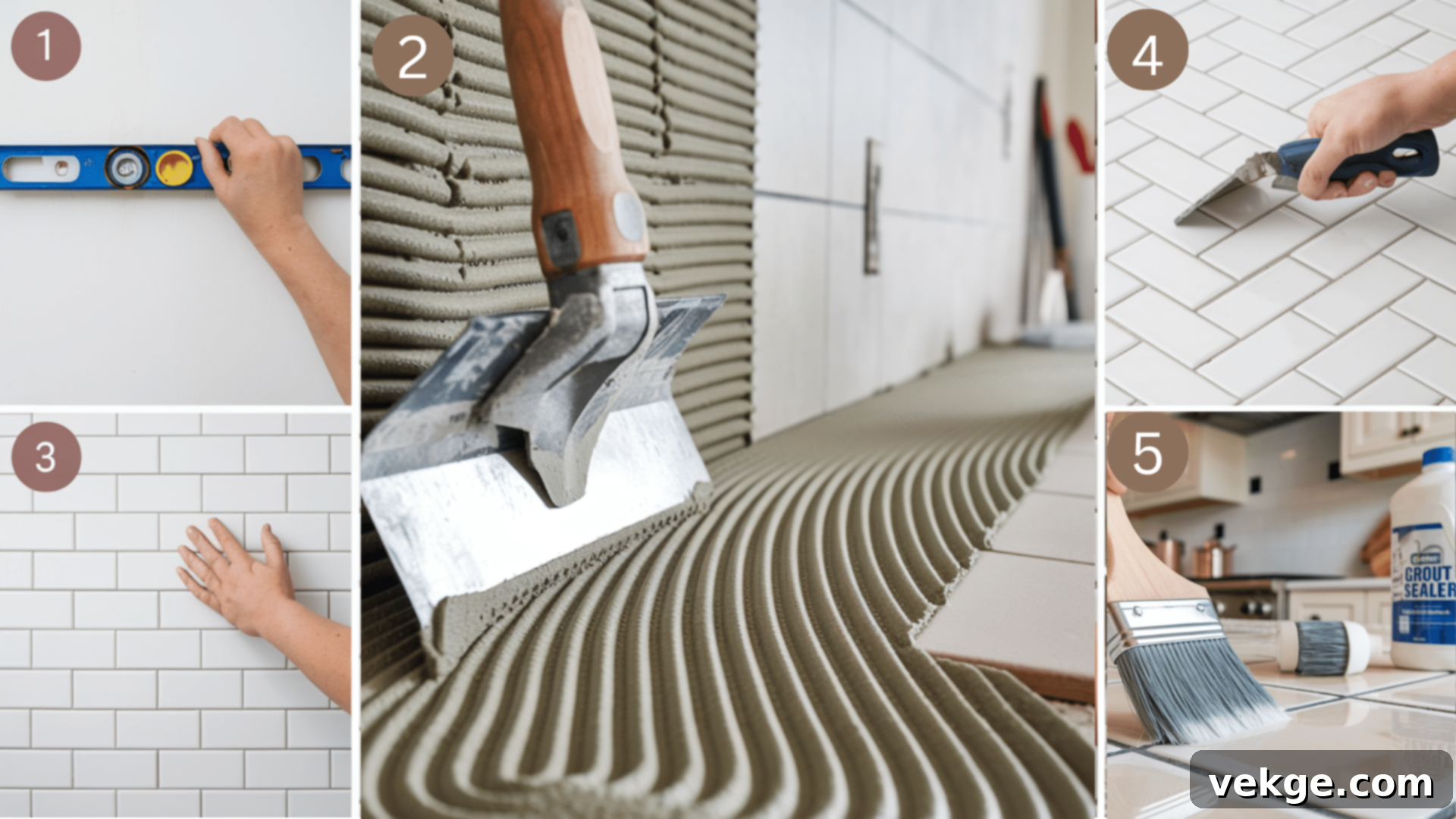 Step-by-step guide for installing subway tiles on a kitchen wall
