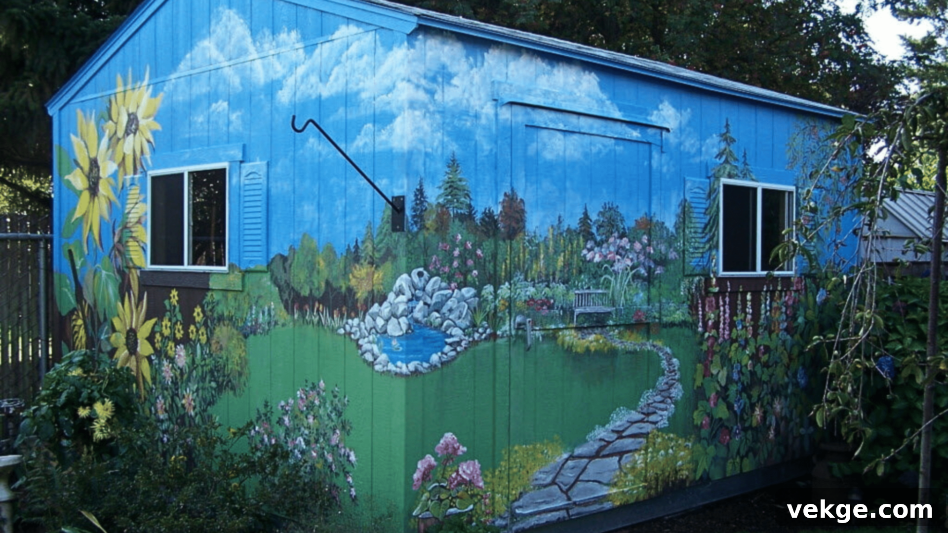 Garden Mural for Small Backyard Walls