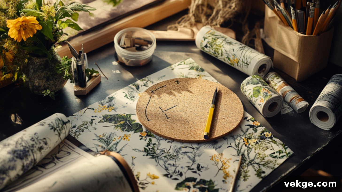 Prepare the paper for cork coasters