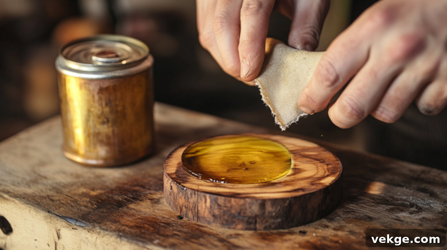 Finish wooden coasters with oil and wax