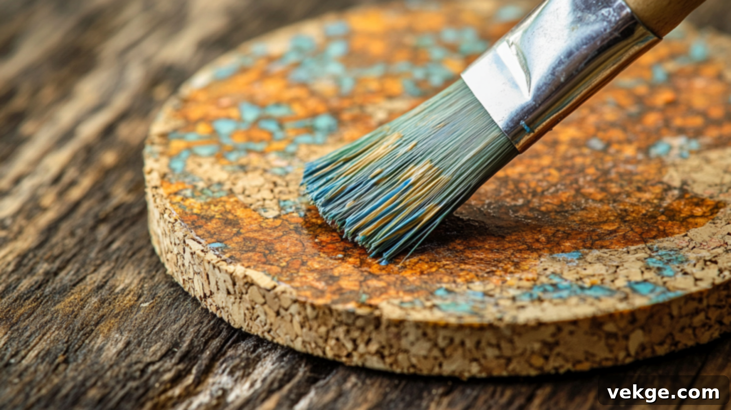 Seal cork coaster with Mod Podge