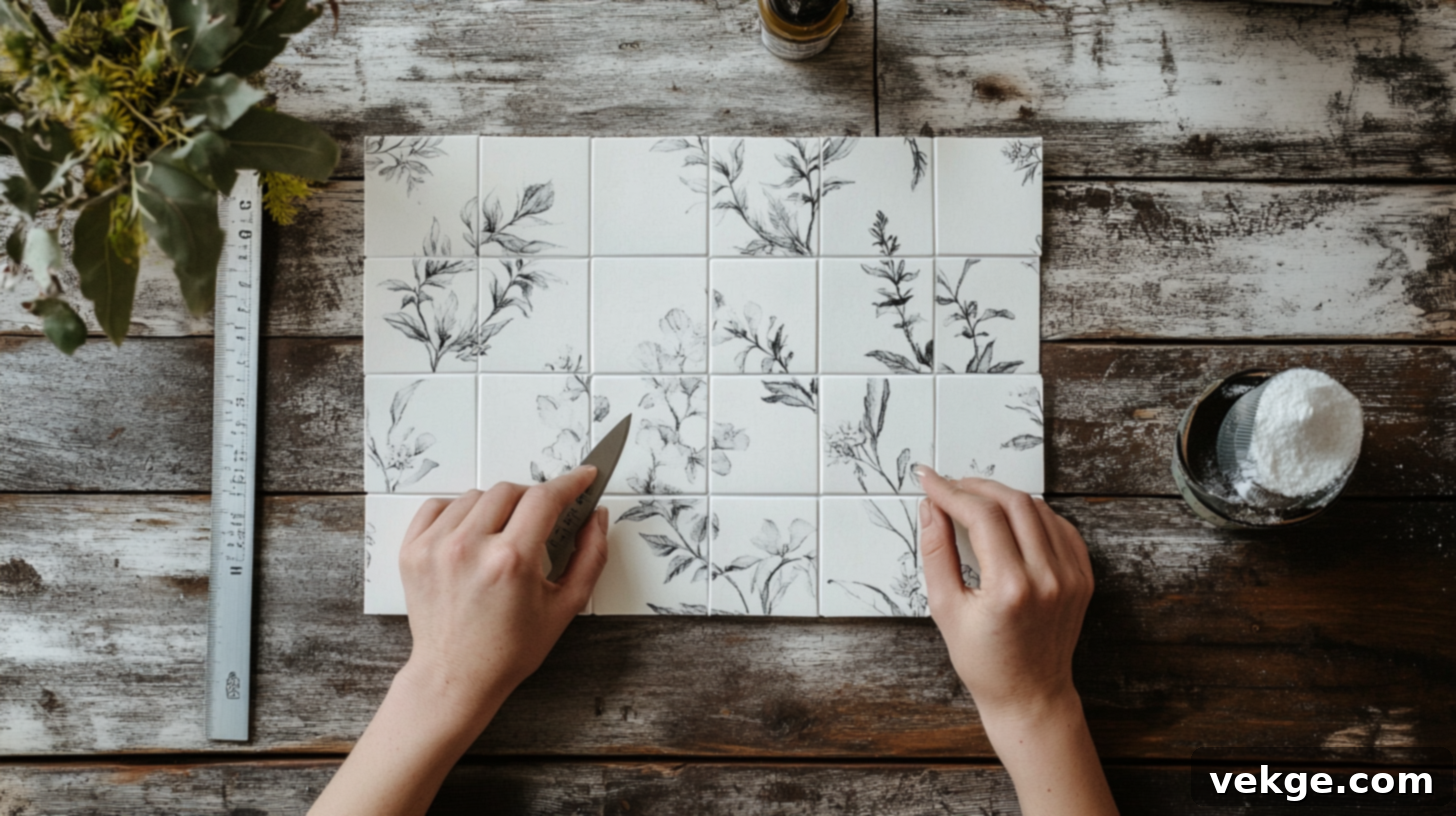 Prepare ceramic tile and design