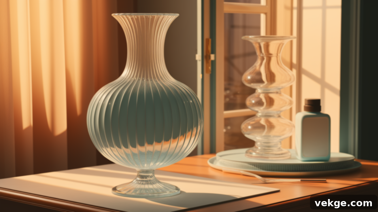 Applying bonding primer to the glass vase for better paint adhesion