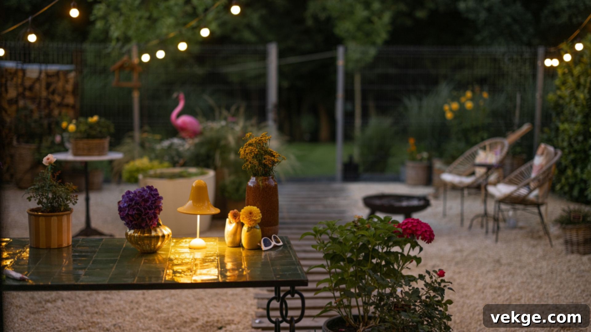 Luxurious outdoor seating area with comfortable cushions, an outdoor rug, and plants, creating a cozy living room vibe in the garden.