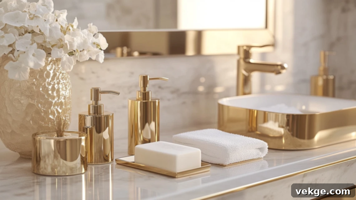 Gold Soap Dispensers and Accessories