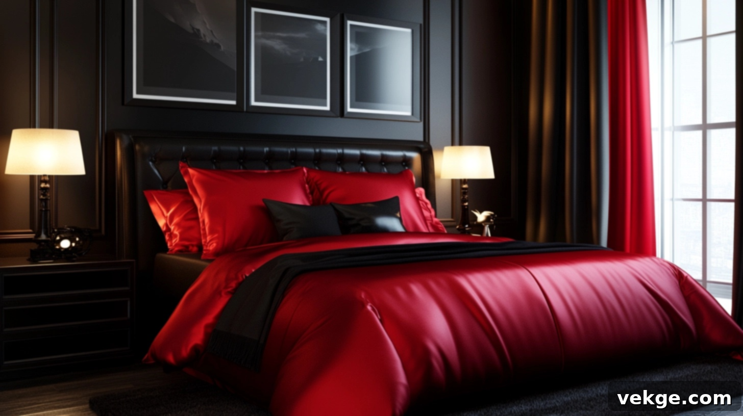Black_and_Red_Bedroom_with_Silk_Bedding