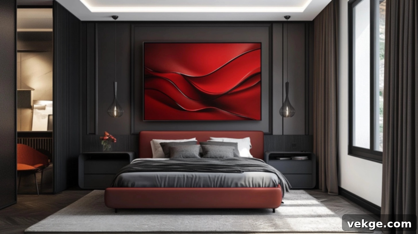 Red_and_Black_Bedroom_with_Artistic_Wall_Decor