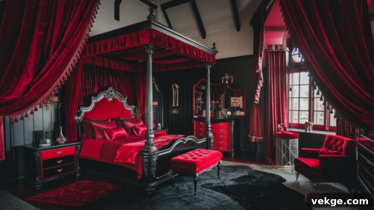 Gothic_Red_and_Black_Bedroom_with_Velvet_Drapes