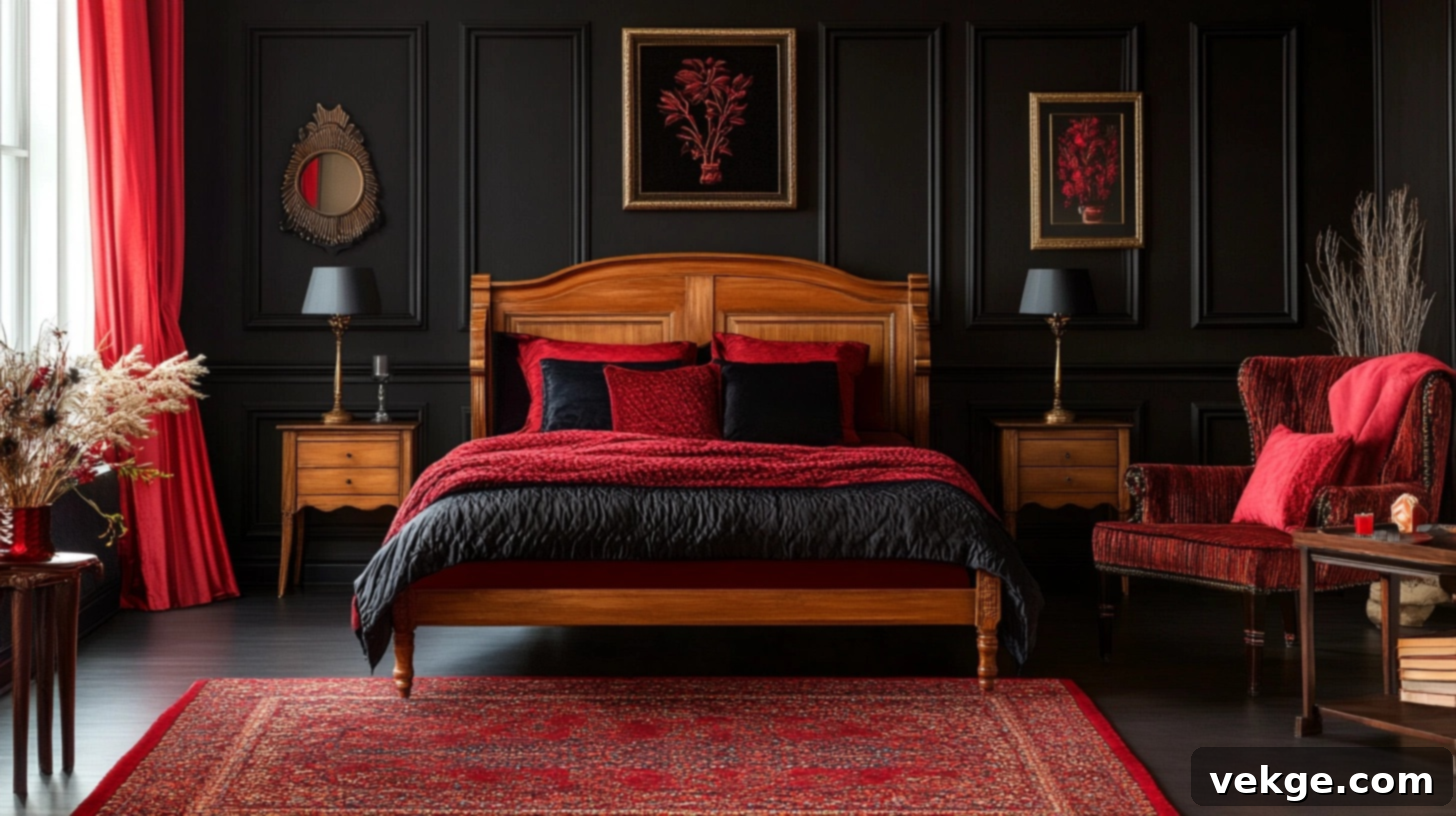 Red_and_Black_Vintage-Inspired_Bedroom