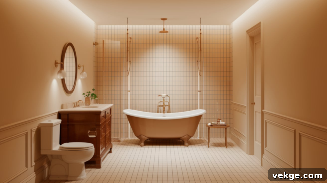 Standard 5x10 Bathroom Layout with Bathtub, Vanity, and Toilet