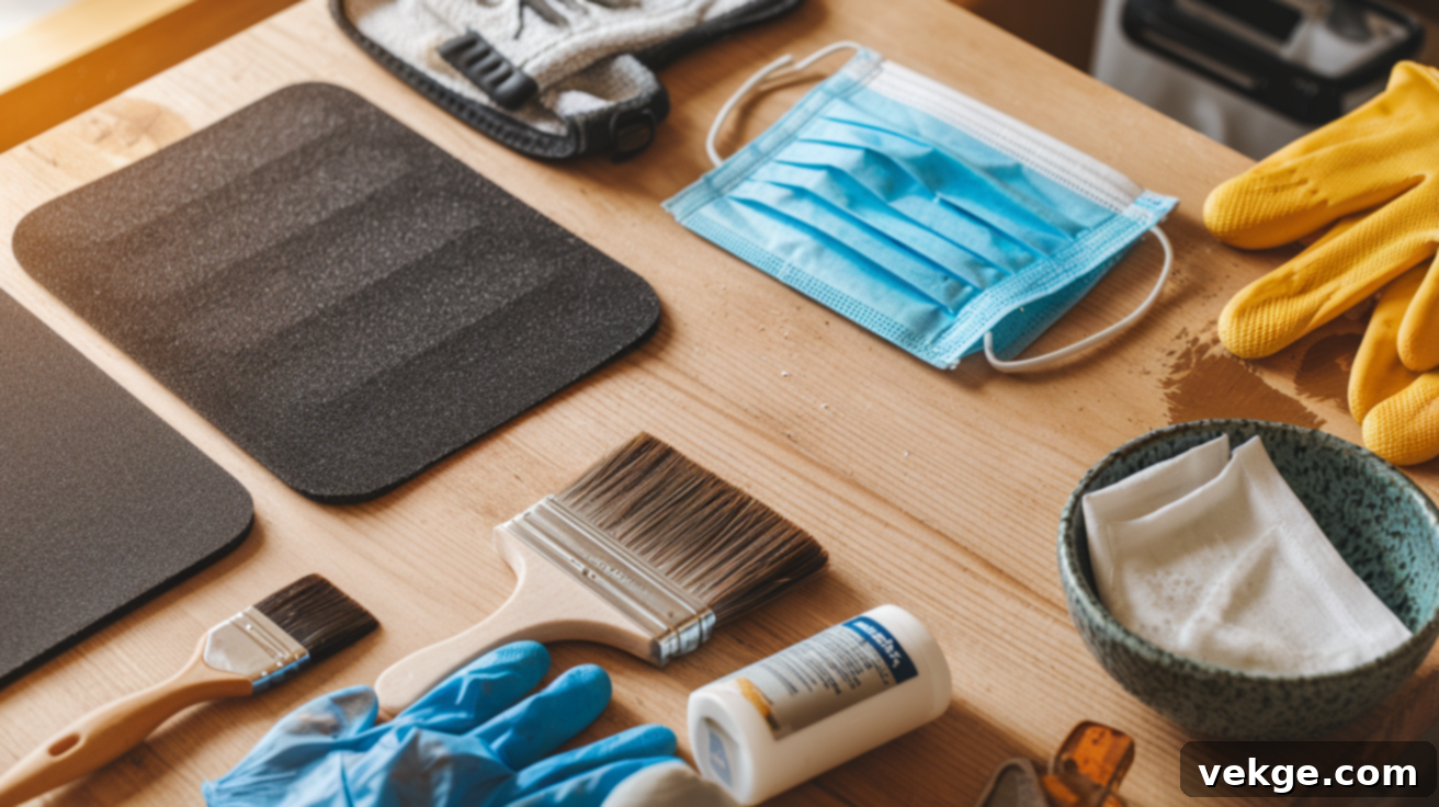 Gather all necessary tools and materials for wood sealing, including cleaning supplies, sandpaper, sealant, and safety gear.