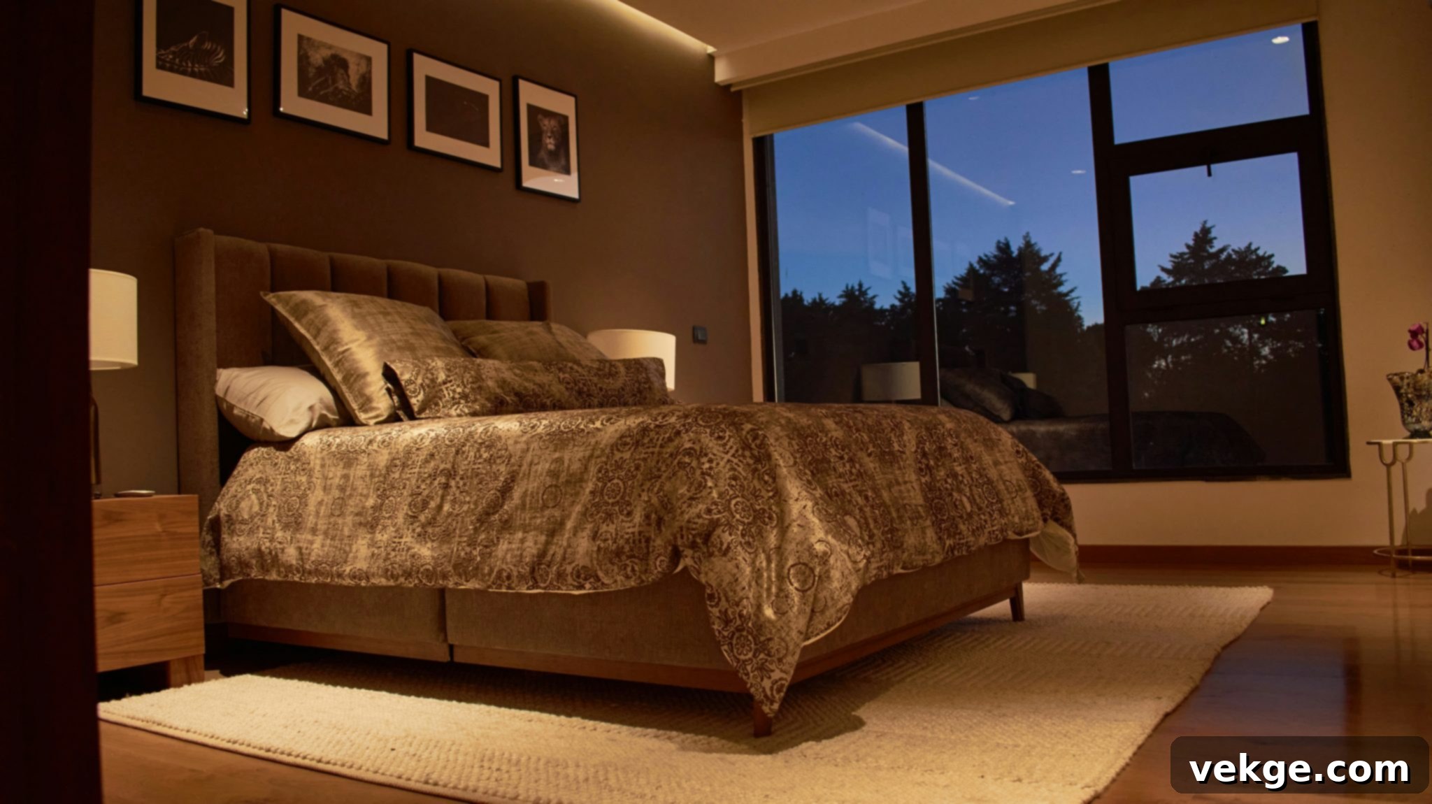 A beautifully refreshed bedroom with a comfortable bed and modern decor