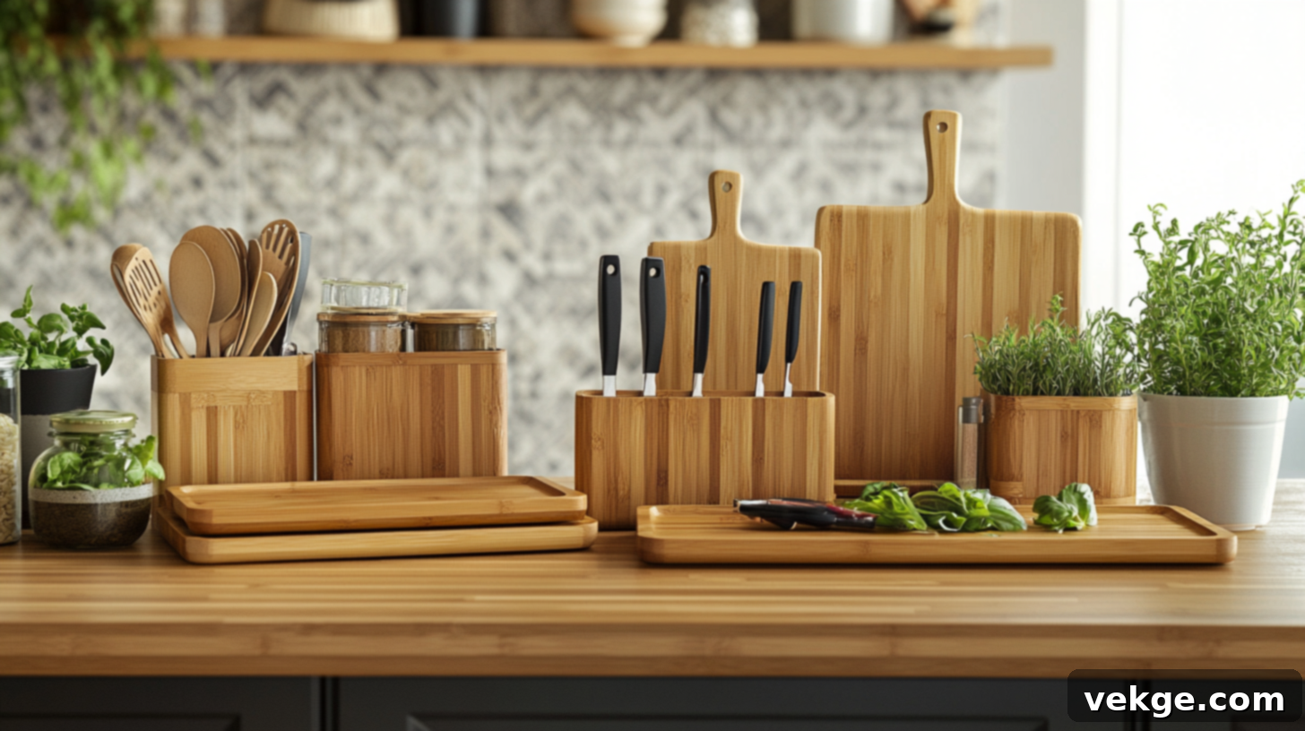 Bamboo Countertop Accessories for a Boho Kitchen